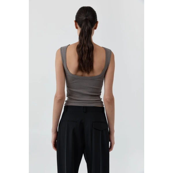 St. Agni Organic Cotton Ballerina Top in Clay, view 5