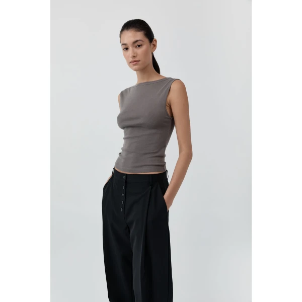 St. Agni Organic Cotton Ballerina Top in Clay, view 6