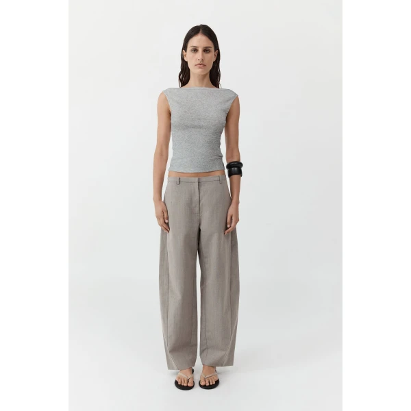 St. Agni Organic Cotton Ballerina Top in Grey Marle, view 2