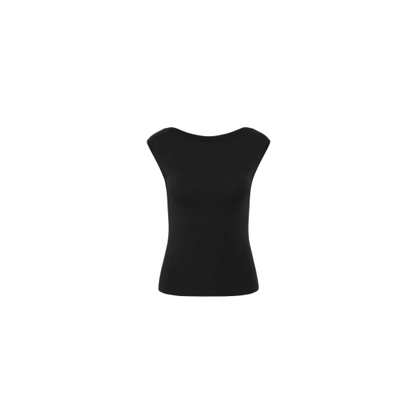 St. Agni Organic Cotton Ballerina Top in Jet Black
