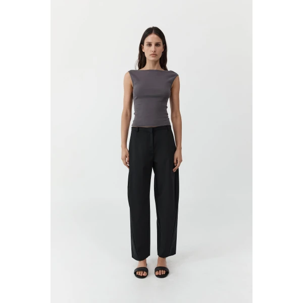 St. Agni Organic Cotton Ballerina Top in Soot, view 3