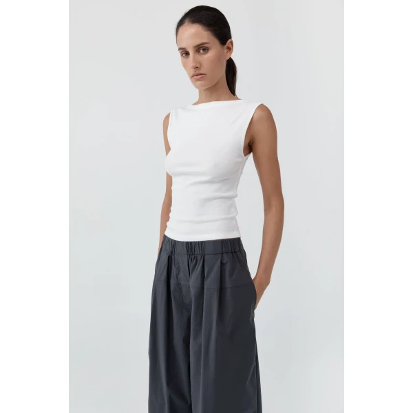 St. Agni Organic Cotton Ballerina Top in White, view 2
