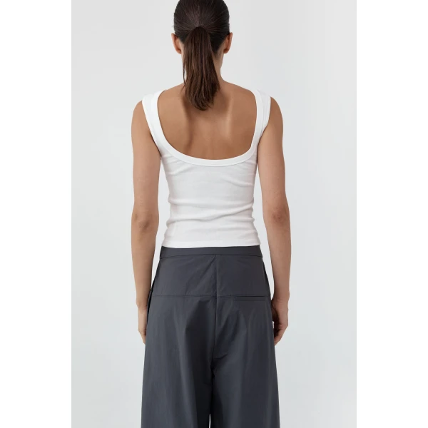 St. Agni Organic Cotton Ballerina Top in White, view 3