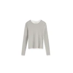 St. Agni Organic Cotton Layered Long Sleeve Top in Grey Marle