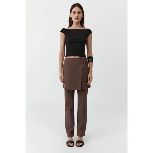 St. Agni Organic Cotton Off Shoulder Top in Jet Black, view 3