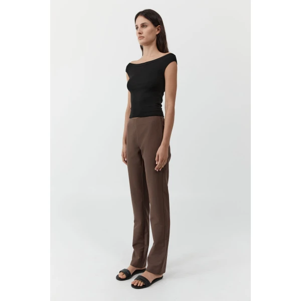 St. Agni Organic Cotton Off Shoulder Top in Jet Black, view 6