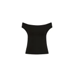 St. Agni Organic Cotton Off Shoulder Top in Jet Black