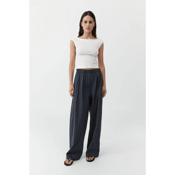 St. Agni Organic Cotton Off Shoulder Top in White, view 3