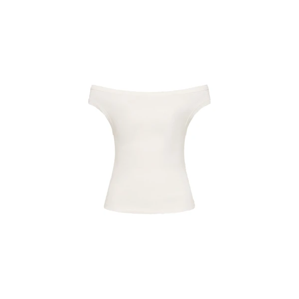 Organic Cotton Off Shoulder Top in White