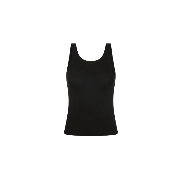 Organic Cotton Racer Singlet in Jet Black