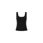 St. Agni Organic Cotton Scooped Ballerina Top in Jet Black