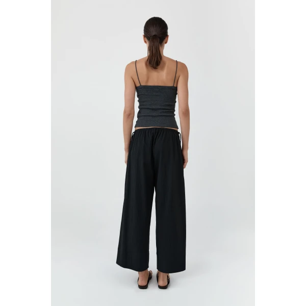 St. Agni Organic Cotton Square Neck Cami in Charcoal Melange, view 5