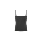 St. Agni Organic Cotton Square Neck Cami in Charcoal Melange