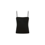St. Agni Organic Cotton Square Neck Cami in Jet Black