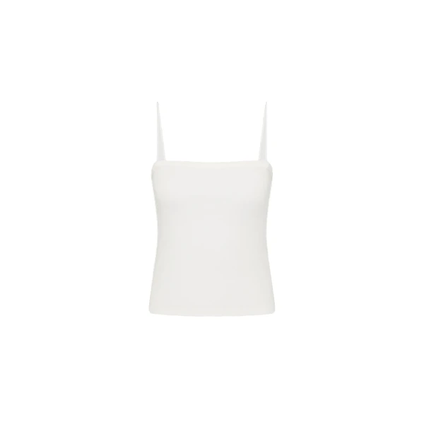 Organic Cotton Square Neck Cami in White