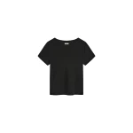 St. Agni Organic Cotton V Neck Tee in Jet Black