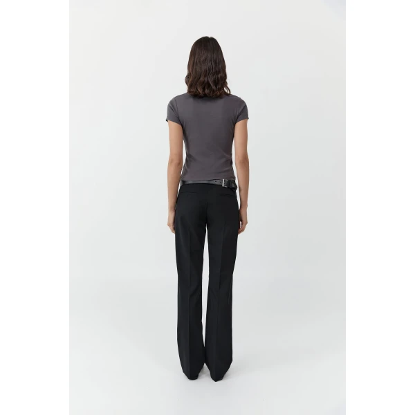 St. Agni Organic Cotton V Neck Tee in Soot, view 5