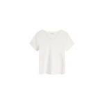 St. Agni Organic Cotton V Neck Tee in White