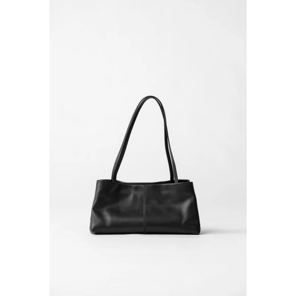 St. Agni Origami Tote in Black Smooth, view 2