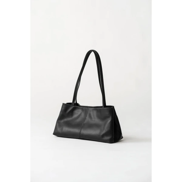 St. Agni Origami Tote in Black Smooth, view 4