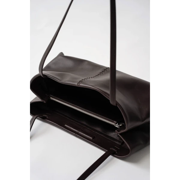 St. Agni Origami Tote in Coffee Smooth, view 4