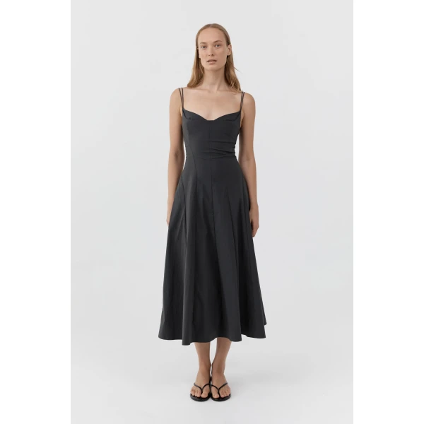 St. Agni Panelled Bustier Dress in Magnet, view 2