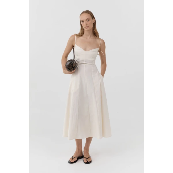 St. Agni Panelled Bustier Dress in Talco, view 3