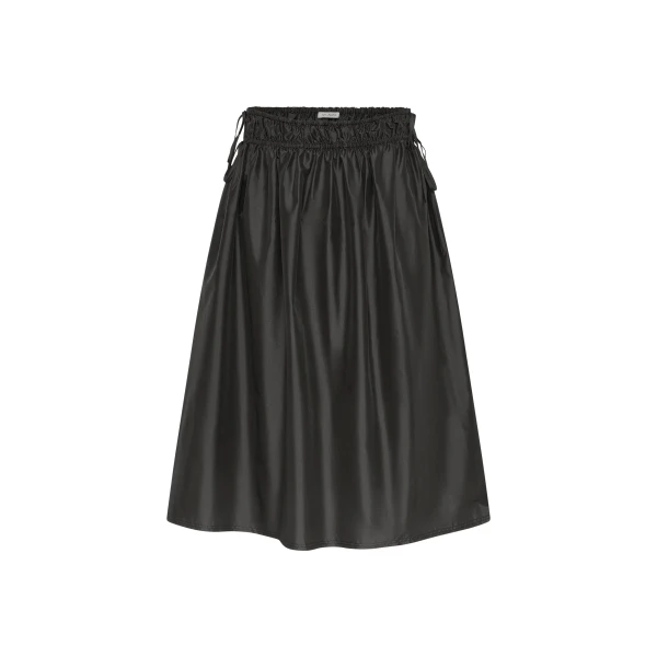 Paper Taffeta Drawstring Skirt in Dark Vetiver