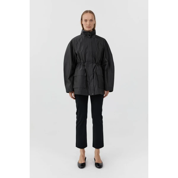St. Agni Paper Taffeta Parka in Dark Vetiver, view 2