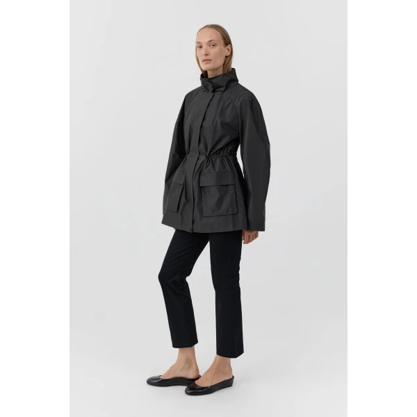 St. Agni Paper Taffeta Parka in Dark Vetiver, view 4
