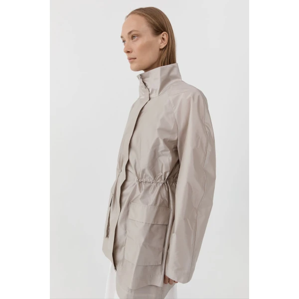 St. Agni Paper Taffeta Parka in Fog, view 3
