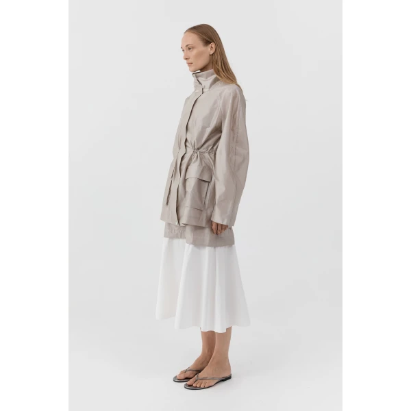 St. Agni Paper Taffeta Parka in Fog, view 4