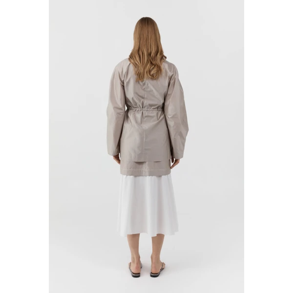 St. Agni Paper Taffeta Parka in Fog, view 6