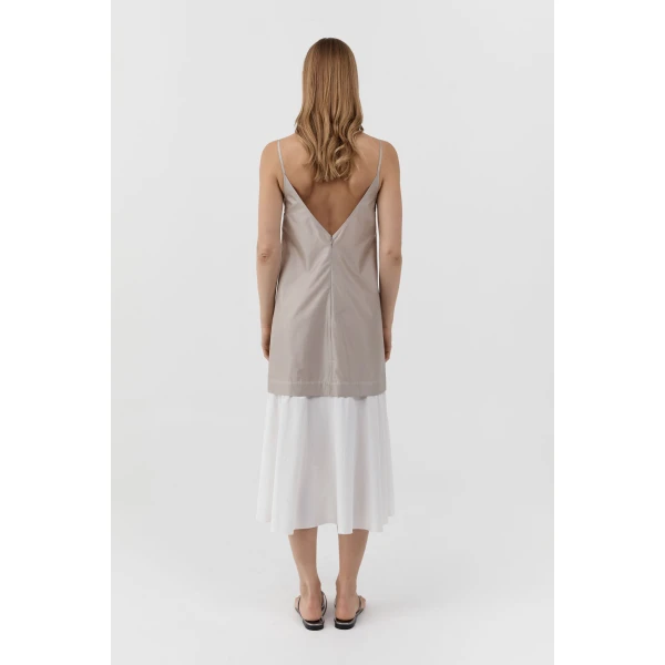 St. Agni Paper Taffeta Petticoat Dress in Fog, view 6