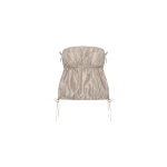 St. Agni Paper Taffeta Strapless Drawstring Top in Fog