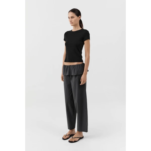 St. Agni Peplum Pants in Magnet, view 4