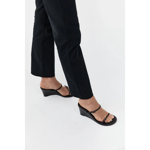 St. Agni Petit Belt Detail Wedge 70 in Black, view 2