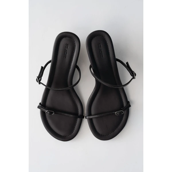 St. Agni Petit Belt Detail Wedge 70 in Black, view 3