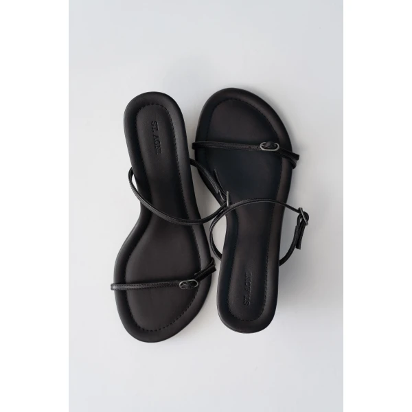 St. Agni Petit Belt Detail Wedge 70 in Black, view 6