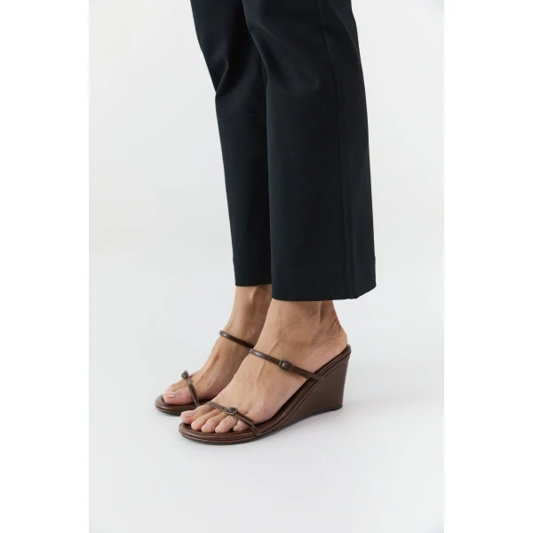 St. Agni Petit Belt Detail Wedge 70 in Pecan, view 2