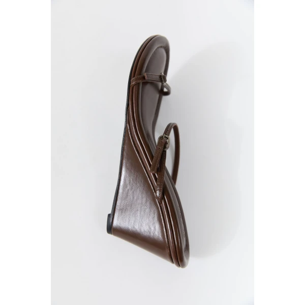 St. Agni Petit Belt Detail Wedge 70 in Pecan, view 3