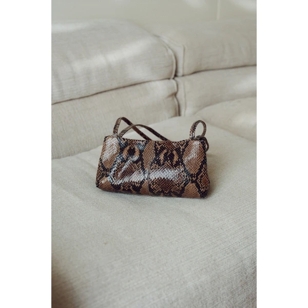 St. Agni Petit Origami Bag in Python Embossed, view 3