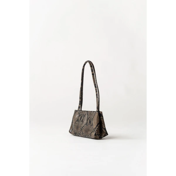 St. Agni Petit Origami Bag in Python Embossed, view 4