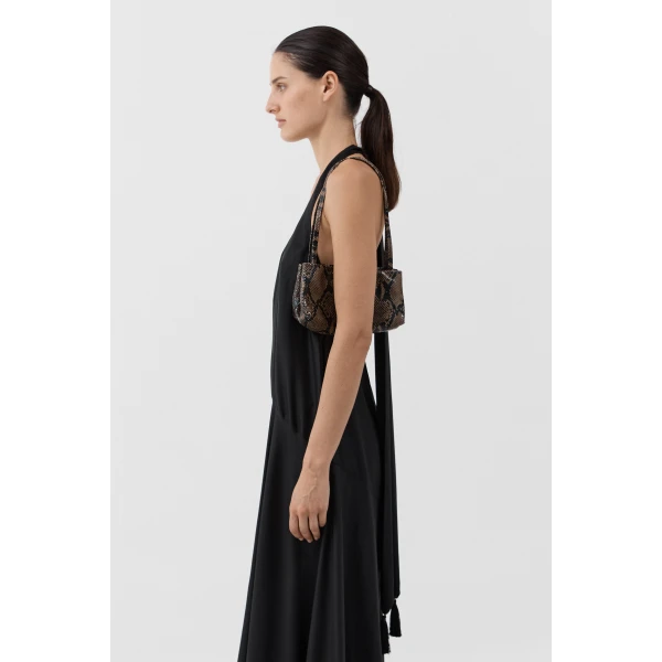 St. Agni Petit Origami Bag in Python Embossed, view 5