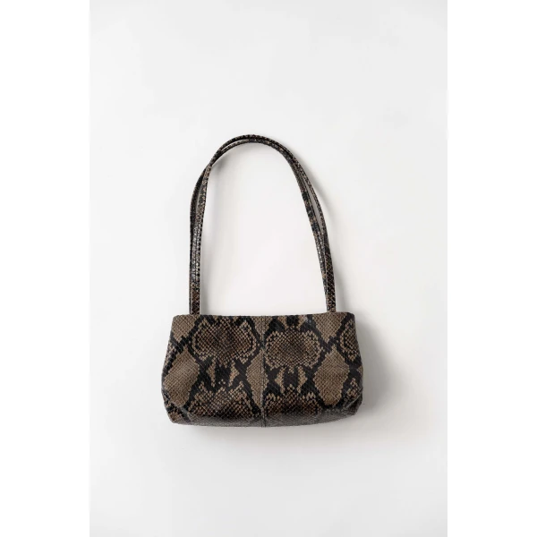 St. Agni Petit Origami Bag in Python Embossed, view 6