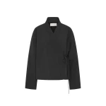 St. Agni Pillow Wool Wrap Jacket in Dark Graphite