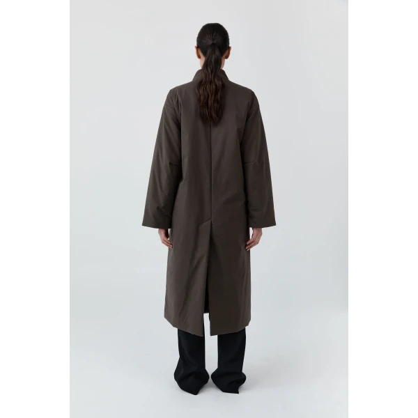 St. Agni Pillow Wrap Coat in Wood, view 5