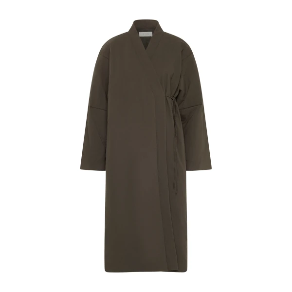 Pillow Wrap Coat in Wood