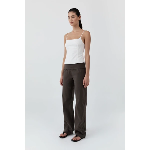 St. Agni Pinstripe Cami in White, view 5