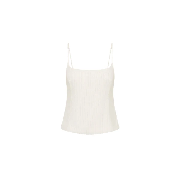 St. Agni Pinstripe Cami in White